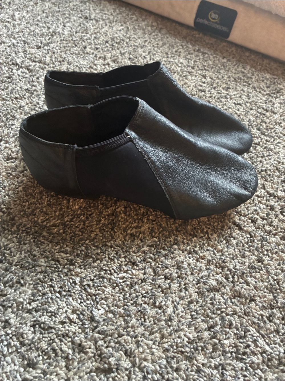 Black Big Kids Dance Slip-On Jazz Shoes